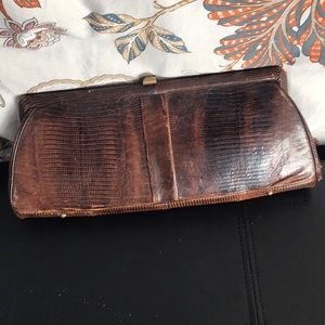 Vintage crocodile clutch!